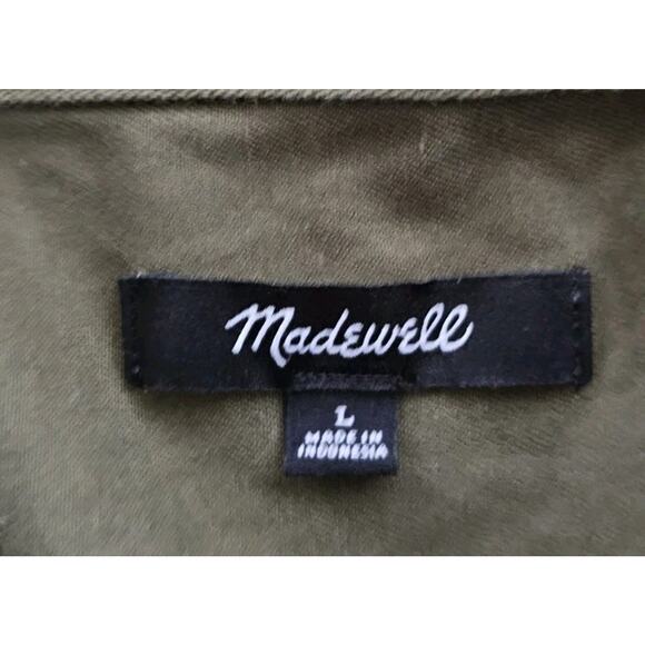 Madewell Mini Shirtdress Women's Size L Loeden Green Pockets Utility - Picture 6 of 9